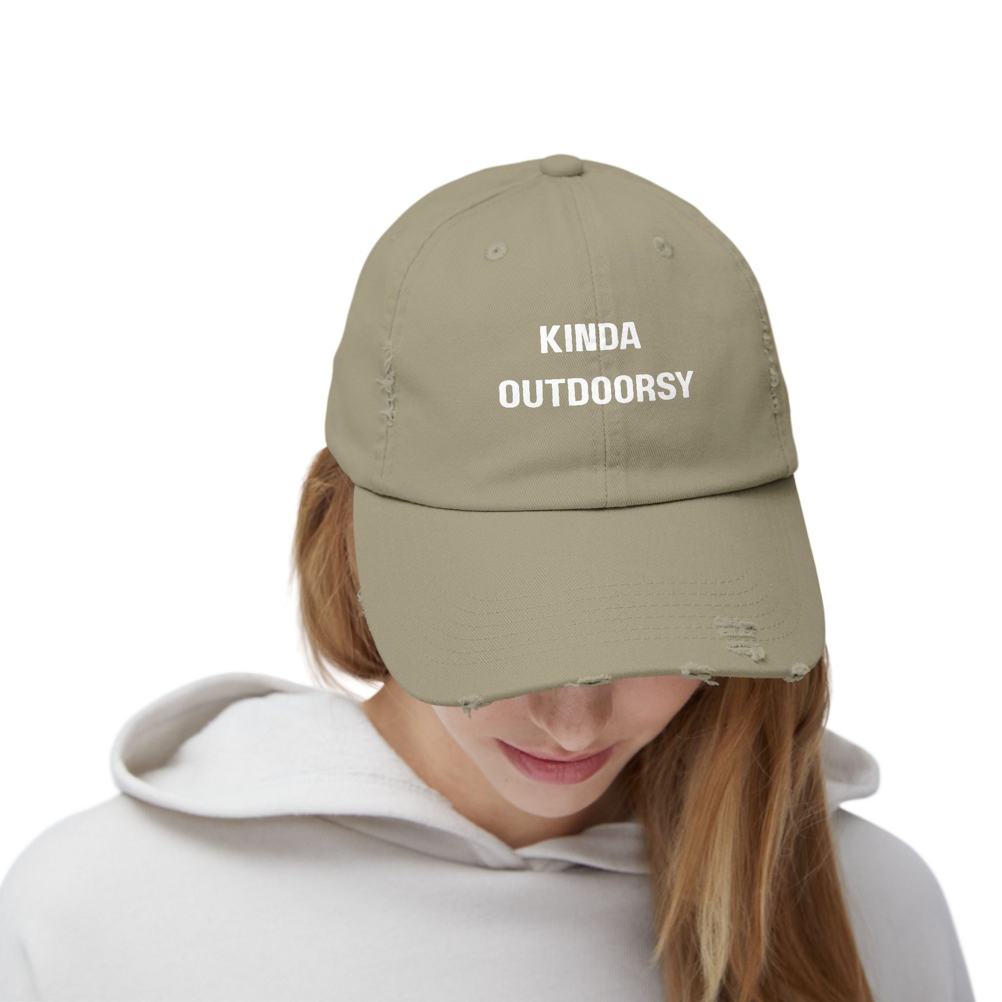 Kinda Outdoorsy Distressed Unisex Cap