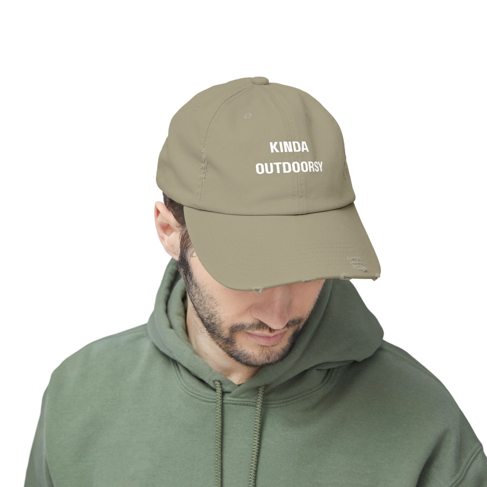 Kinda Outdoorsy Distressed Unisex Cap