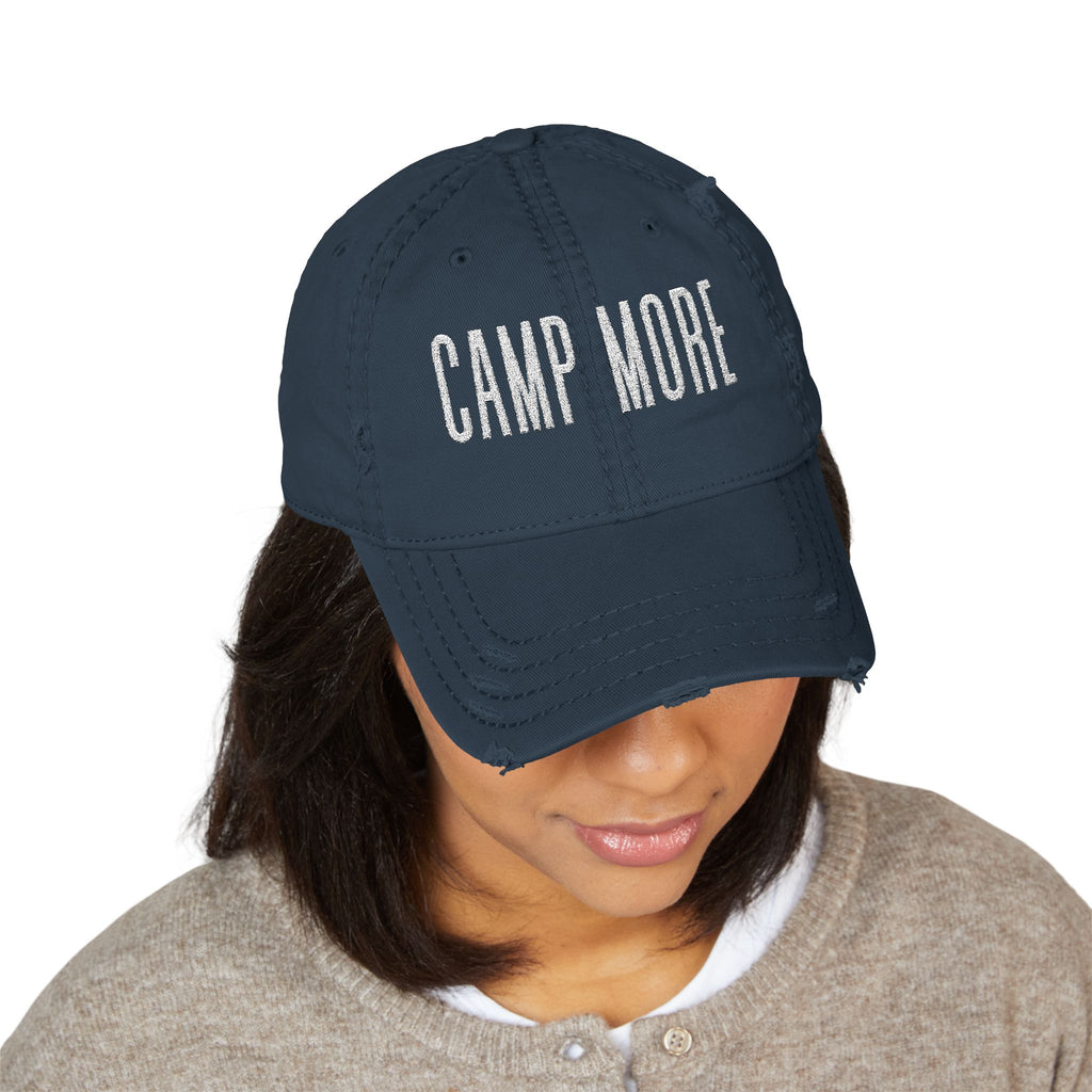 Camp More Distressed Embroidered Dad Hat