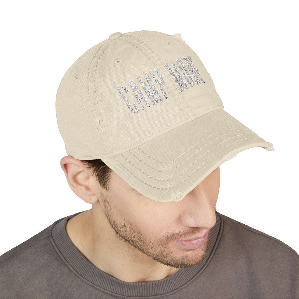 Camp More Distressed Embroidered Dad Hat