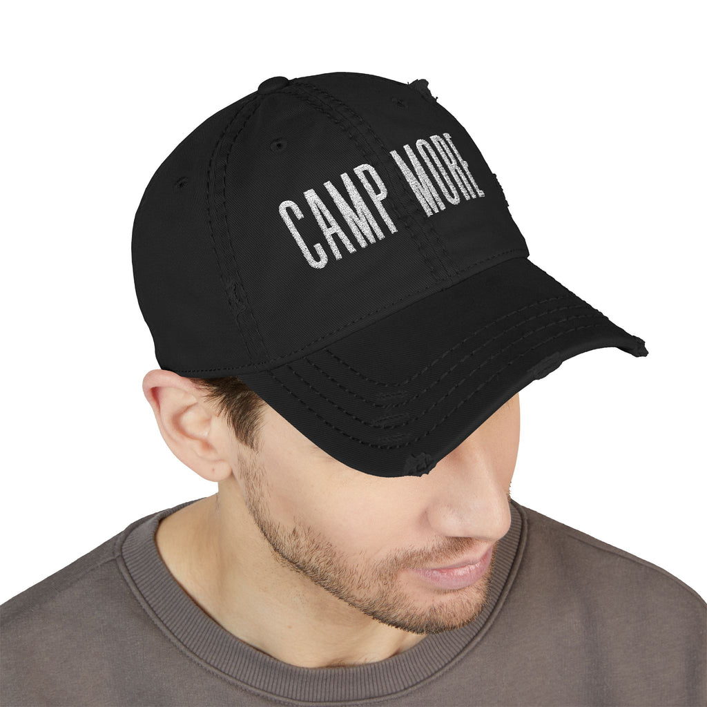 Camp More Distressed Embroidered Dad Hat