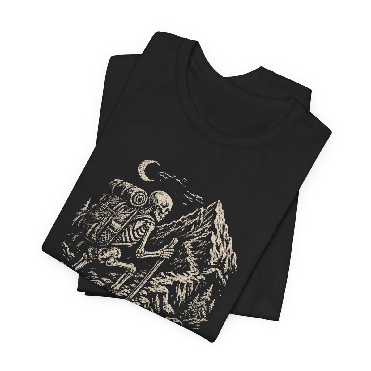 Keep Climbing Hiking T-Shirt — Skeleton Backpacker Mountain Tee