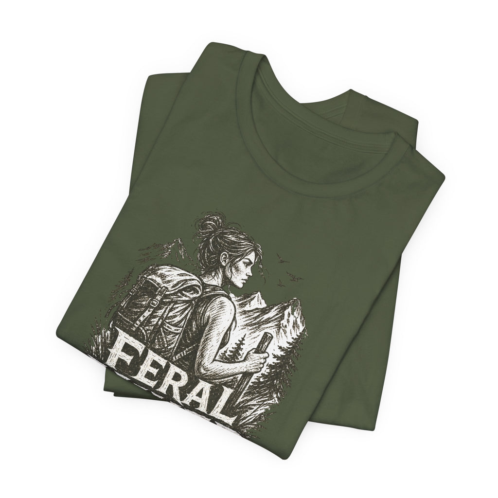 Feral Hiker T‑Shirt — Adventure Graphic Tee for Outdoor Lovers