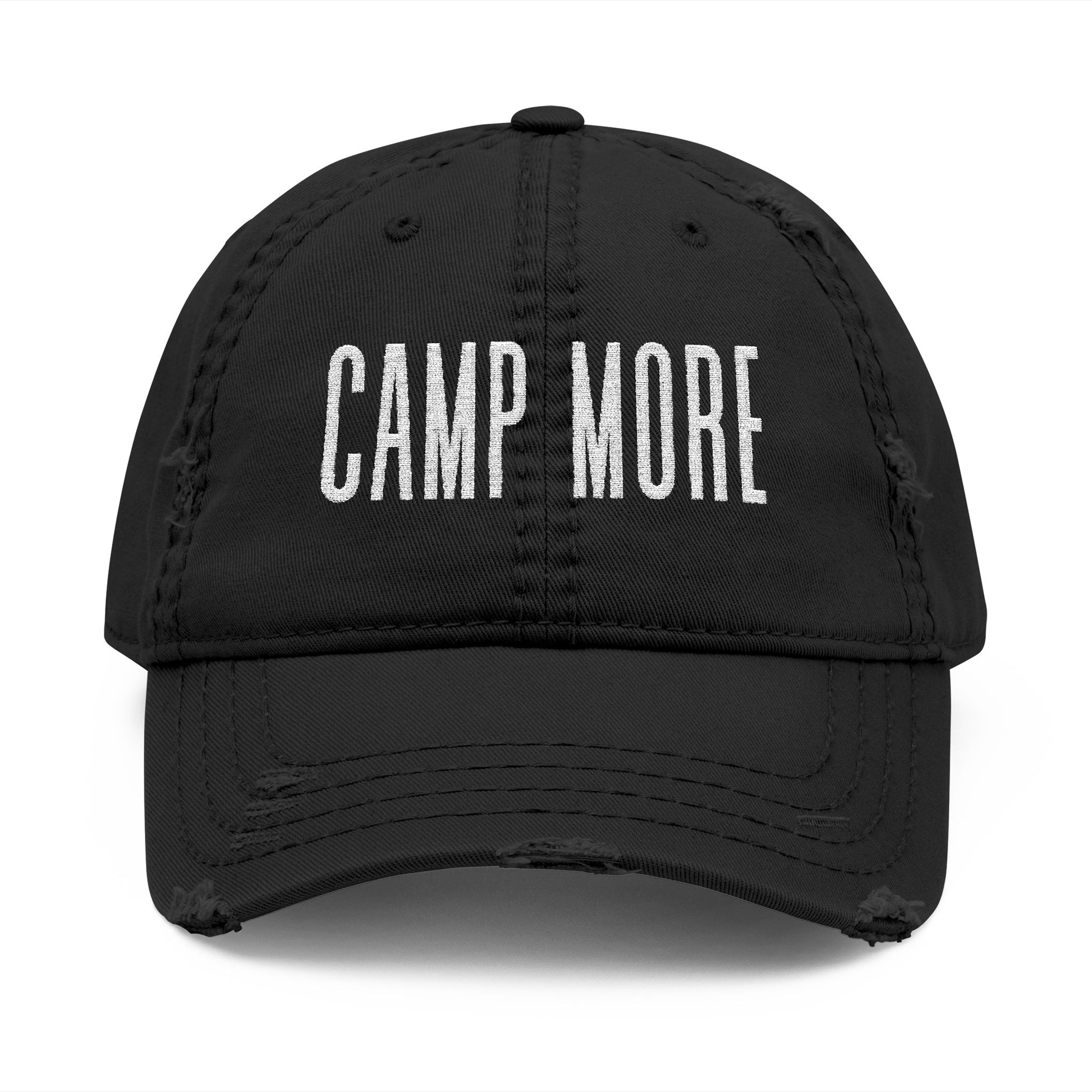 Camp More Distressed Embroidered Dad Hat