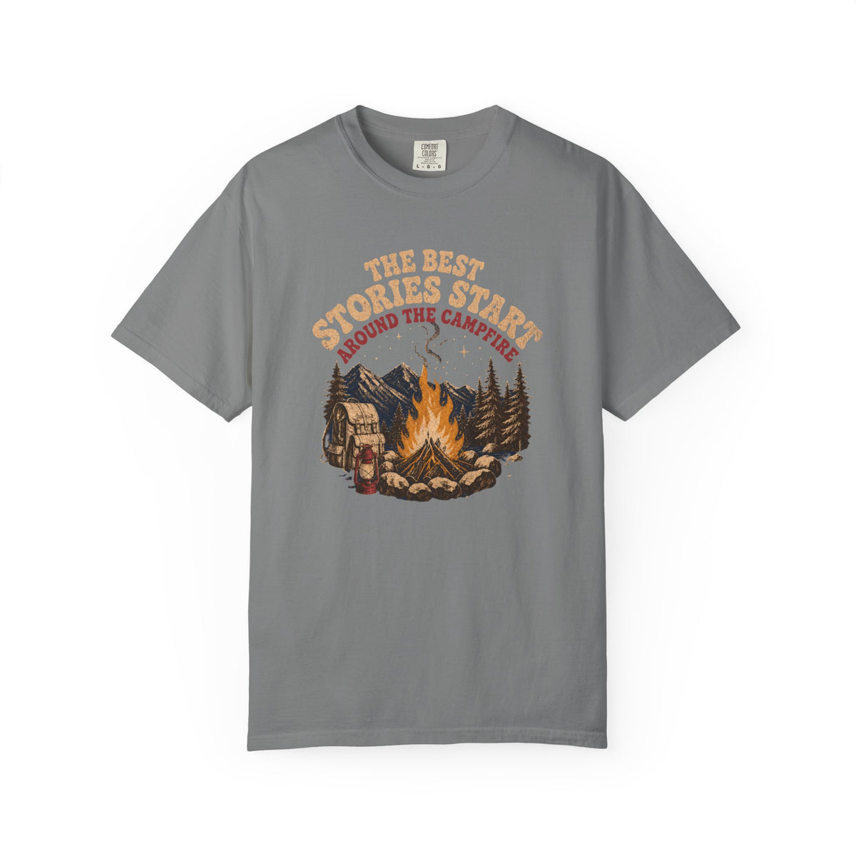 Campfire Stories T-Shirt — "The Best Stories Start Around the Campfire" Vintage Outdoor Tee