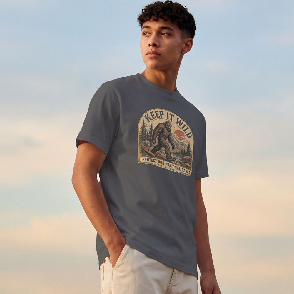 Keep It Wild T-Shirt — Protect Our National Parks Retro Bigfoot Tee
