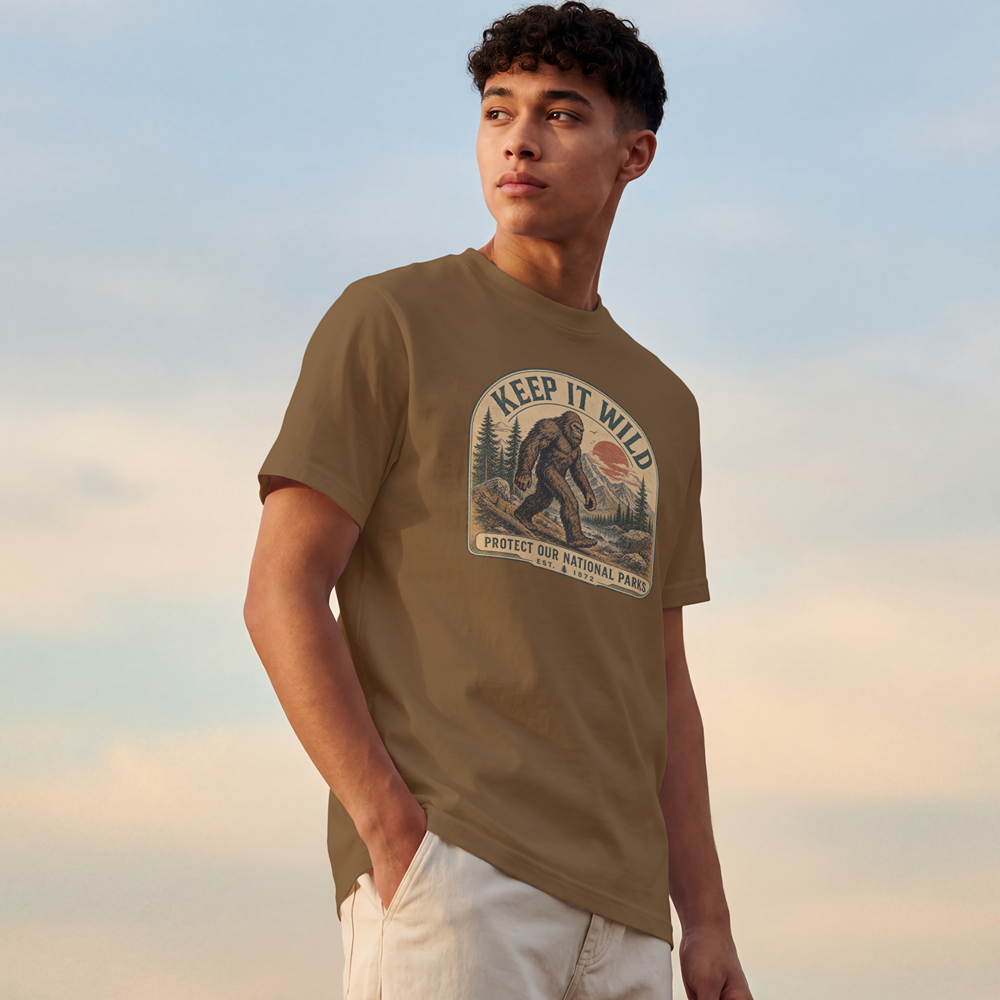 Keep It Wild T-Shirt — Protect Our National Parks Retro Bigfoot Tee