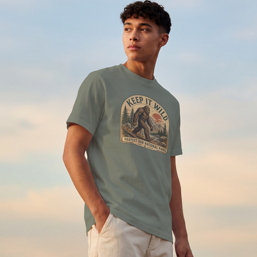 Keep It Wild T-Shirt — Protect Our National Parks Retro Bigfoot Tee