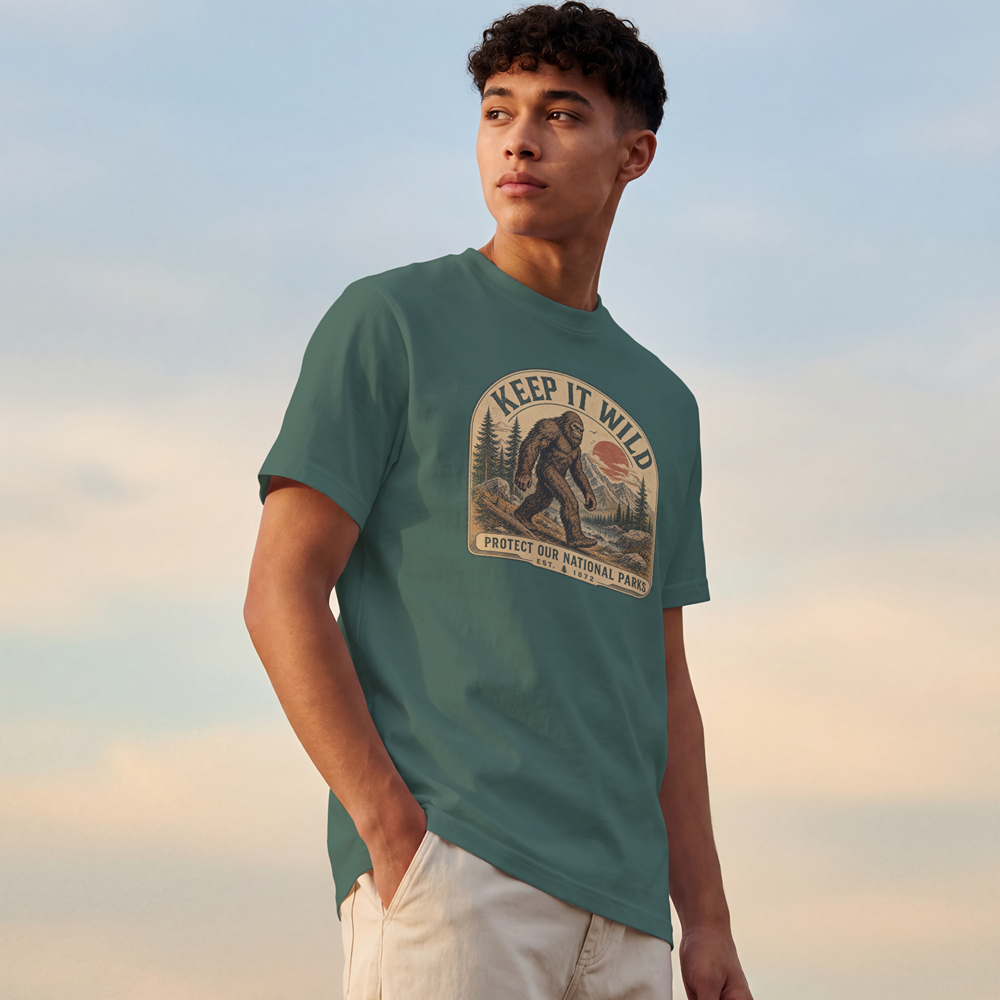 Keep It Wild T-Shirt — Protect Our National Parks Retro Bigfoot Tee