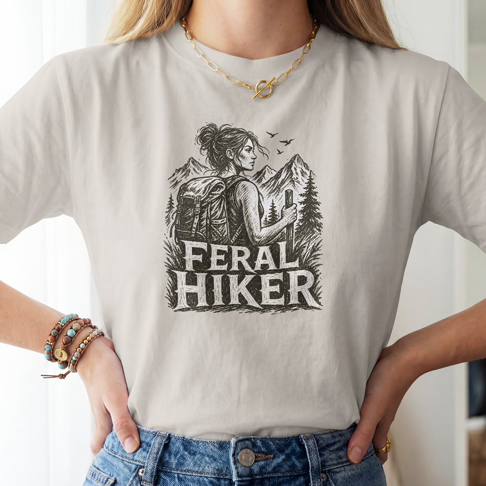 Feral Hiker T‑Shirt — Adventure Graphic Tee for Outdoor Lovers