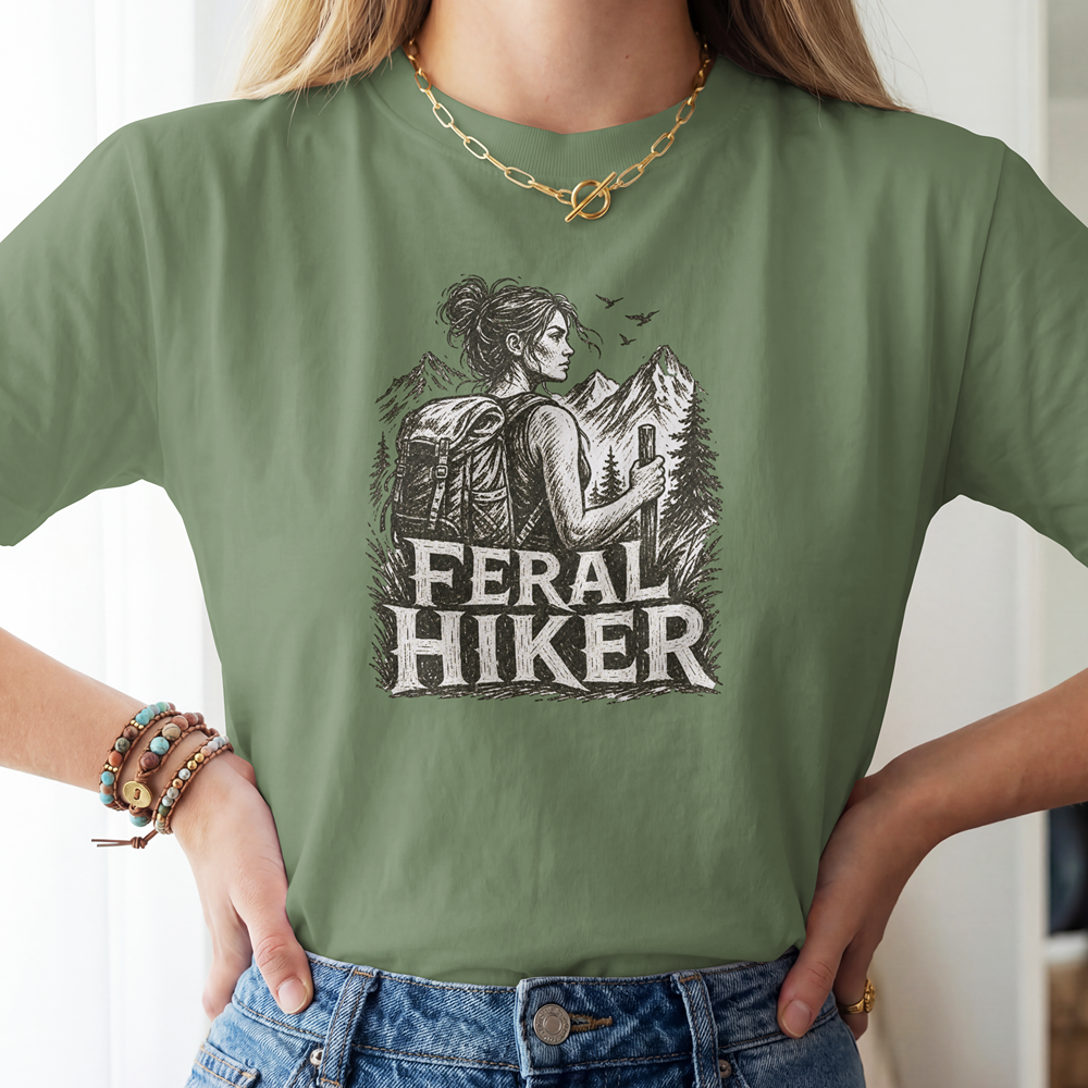 Feral Hiker T‑Shirt — Adventure Graphic Tee for Outdoor Lovers