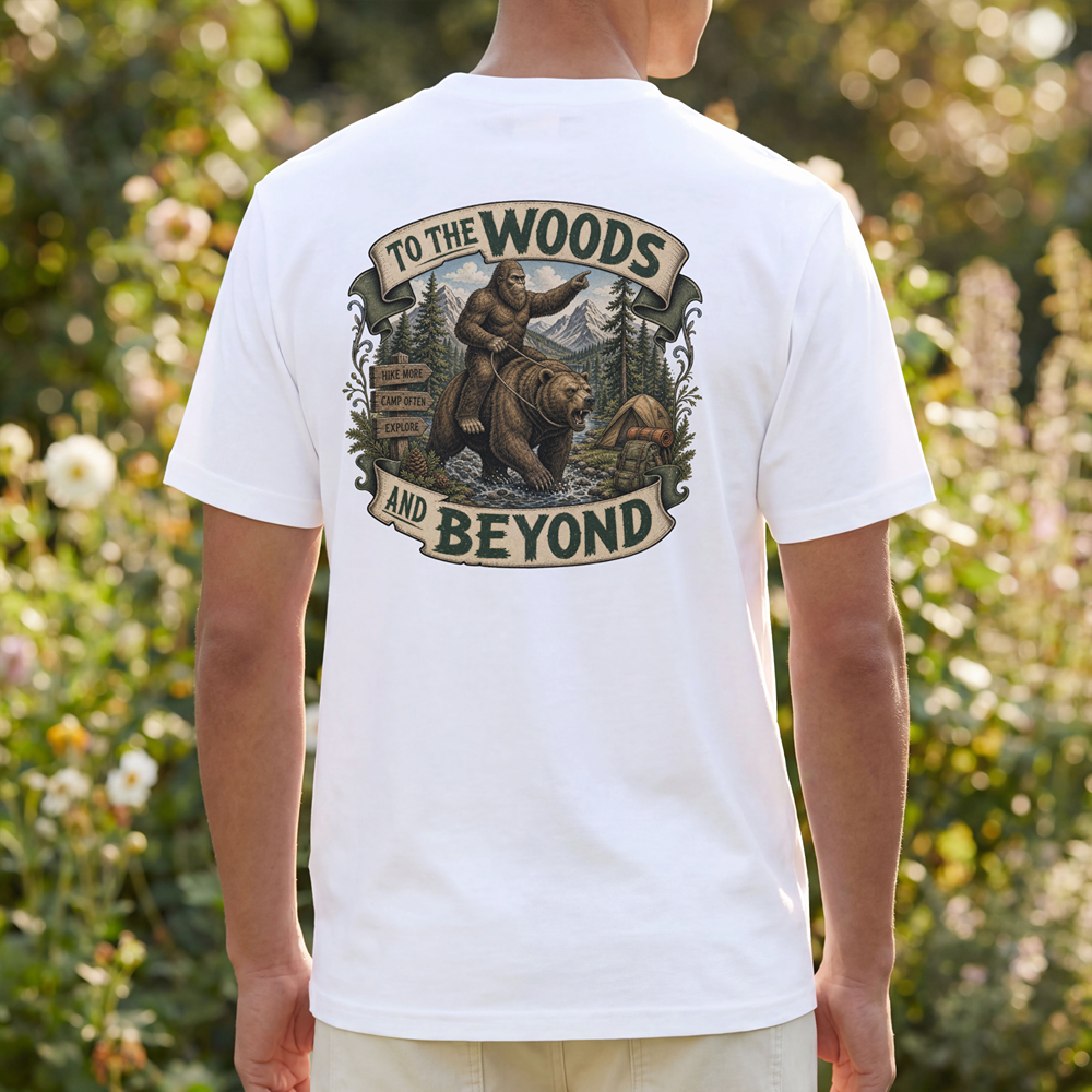 To the Woods and Beyond Bear Camping T-Shirt