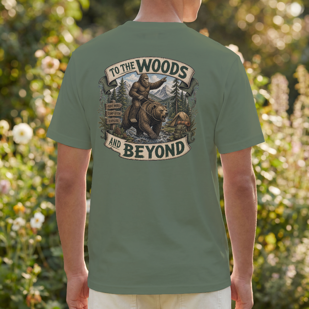 To the Woods and Beyond Bear Camping T-Shirt
