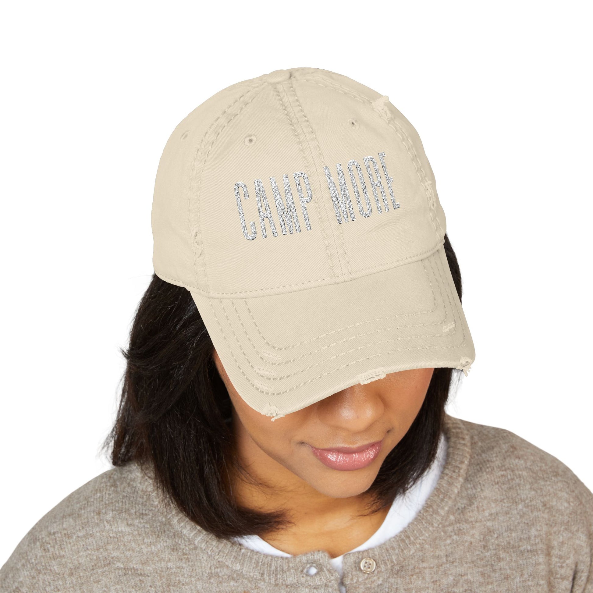 Camp More Distressed Embroidered Dad Hat