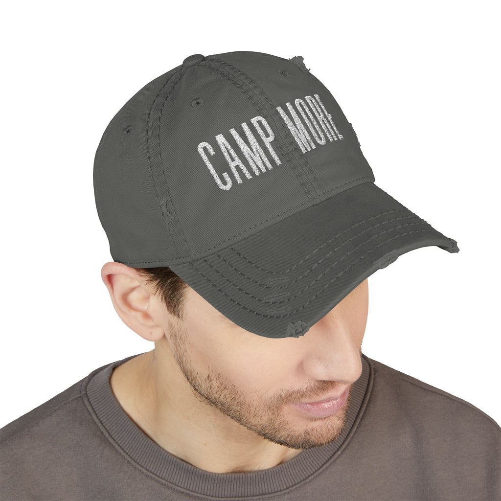 Camp More Distressed Embroidered Dad Hat