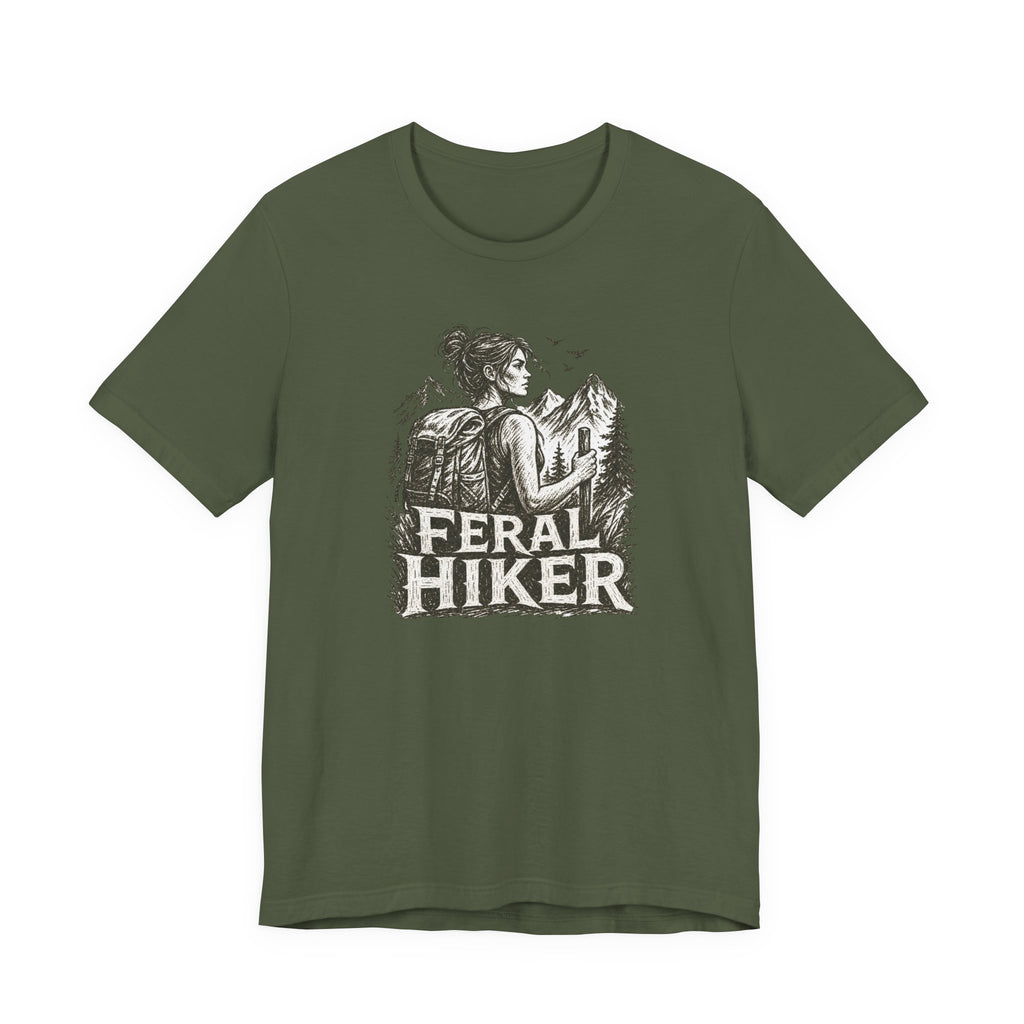 Feral Hiker T‑Shirt — Adventure Graphic Tee for Outdoor Lovers