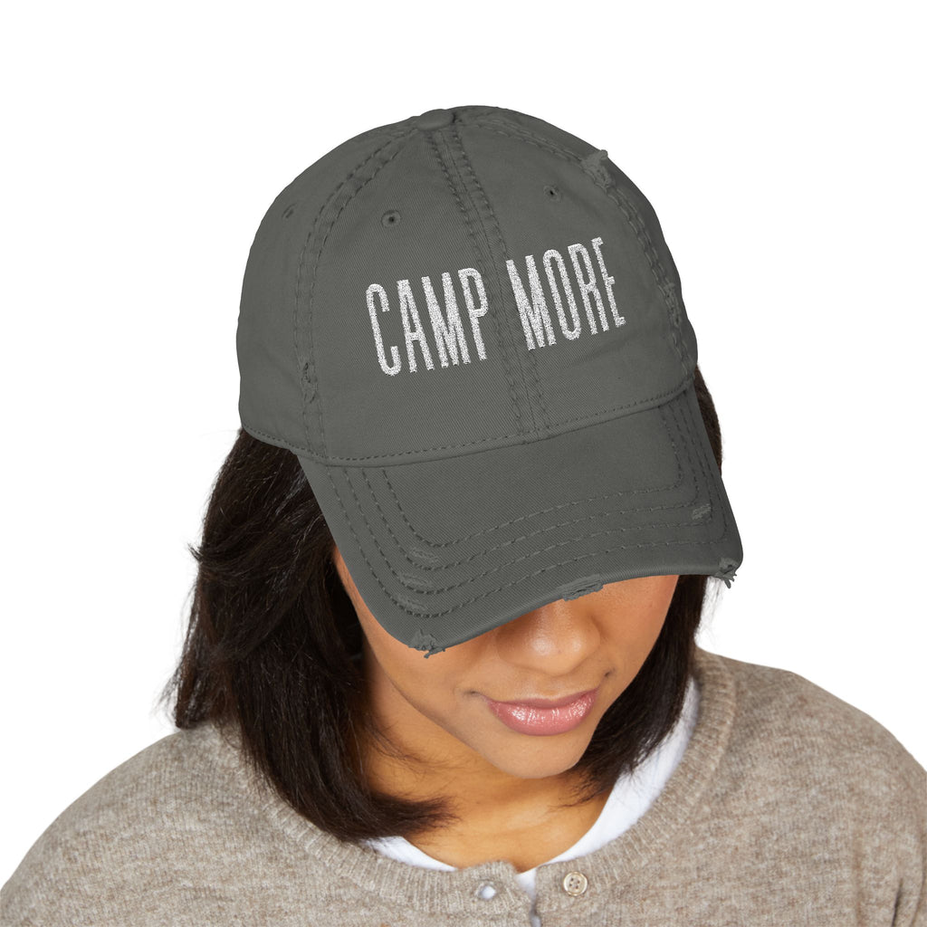 Camp More Distressed Embroidered Dad Hat
