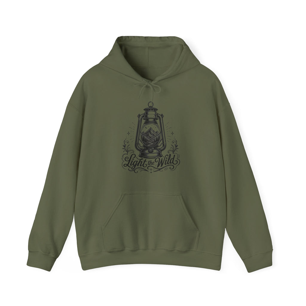 Lantern Wilderness Hoodie – "Light the Wild" Graphic Hooded Sweatshirt