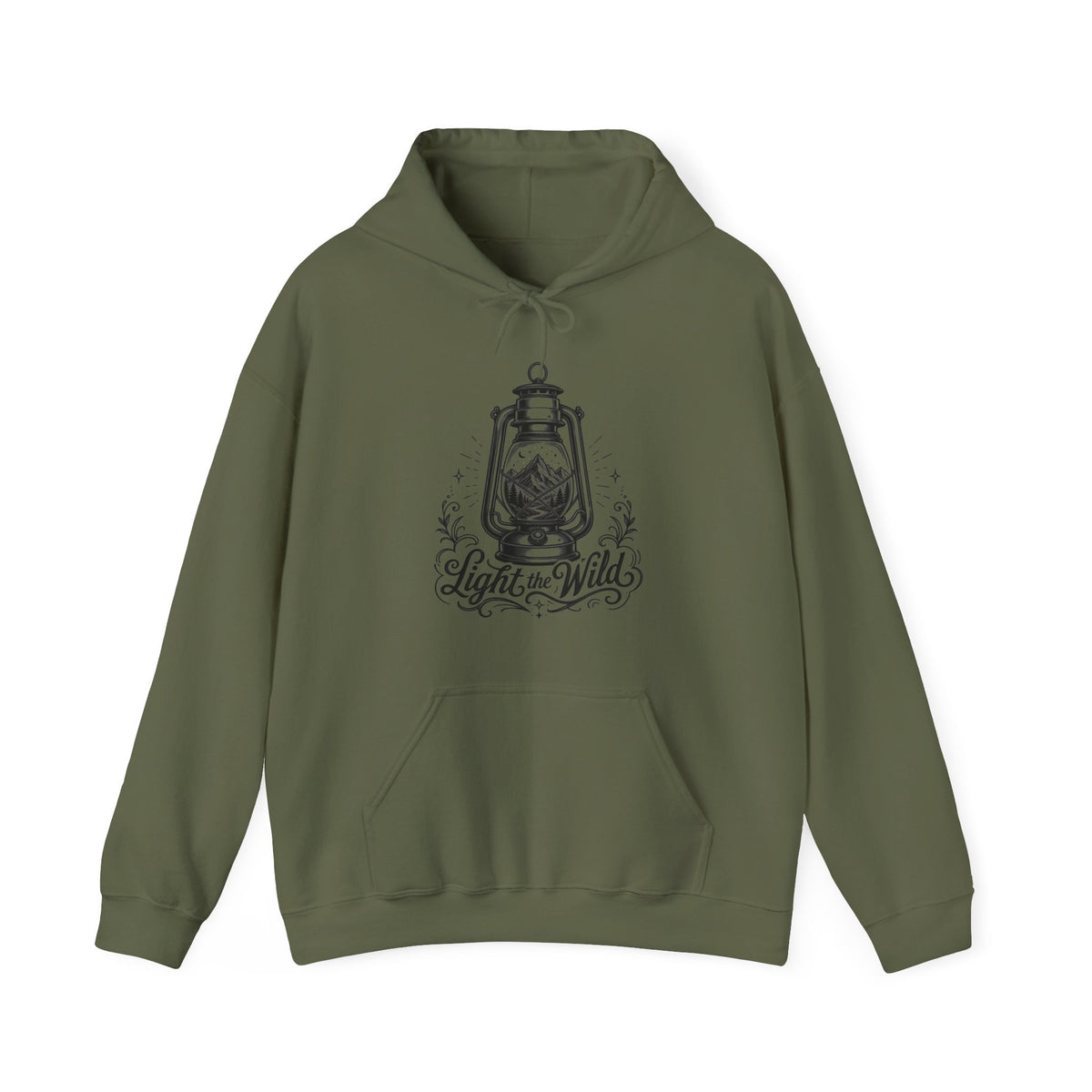 Lantern Wilderness Hoodie – "Light the Wild" Graphic Hooded Sweatshirt