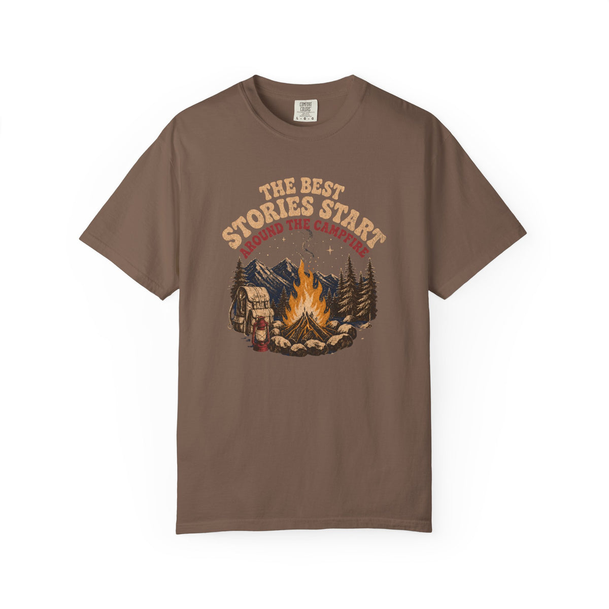 Campfire Stories T-Shirt — "The Best Stories Start Around the Campfire" Vintage Outdoor Tee